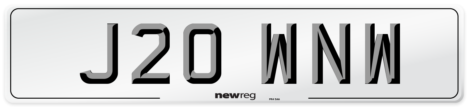 J20 WNW Number Plate from New Reg